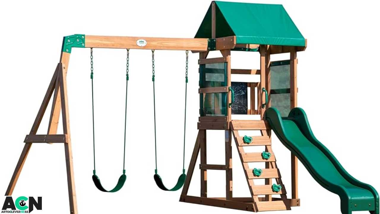 wooden swing set